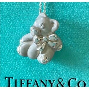🧸TIFFANY & CO. Teddy Bear 925 Sterling Silver Pendant Necklace Vintage RARE